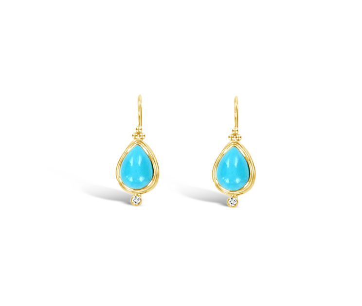 Turquoise Pear Earrings